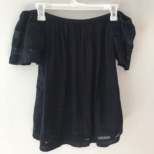 Black Off-the-shoulder Shirt